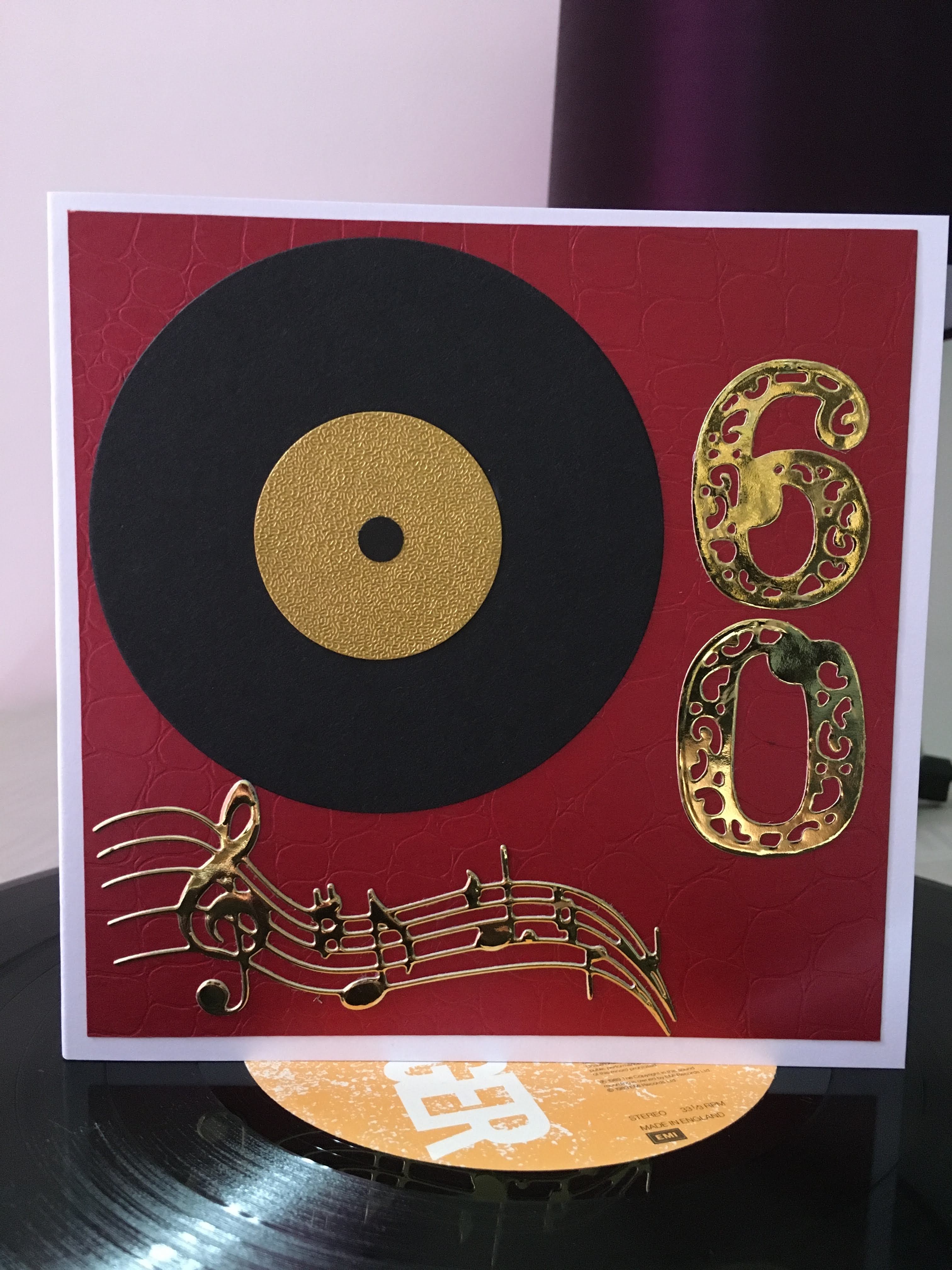 60 Record Birthday Card